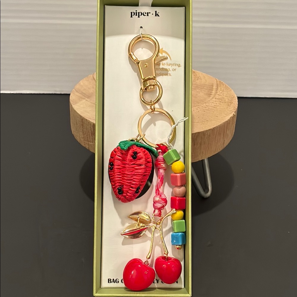 Piper K Strawberry 🍓 and Cherry 🍒 bag charm